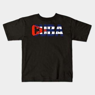 Cuba Flag Cuban Distressed Kids T-Shirt